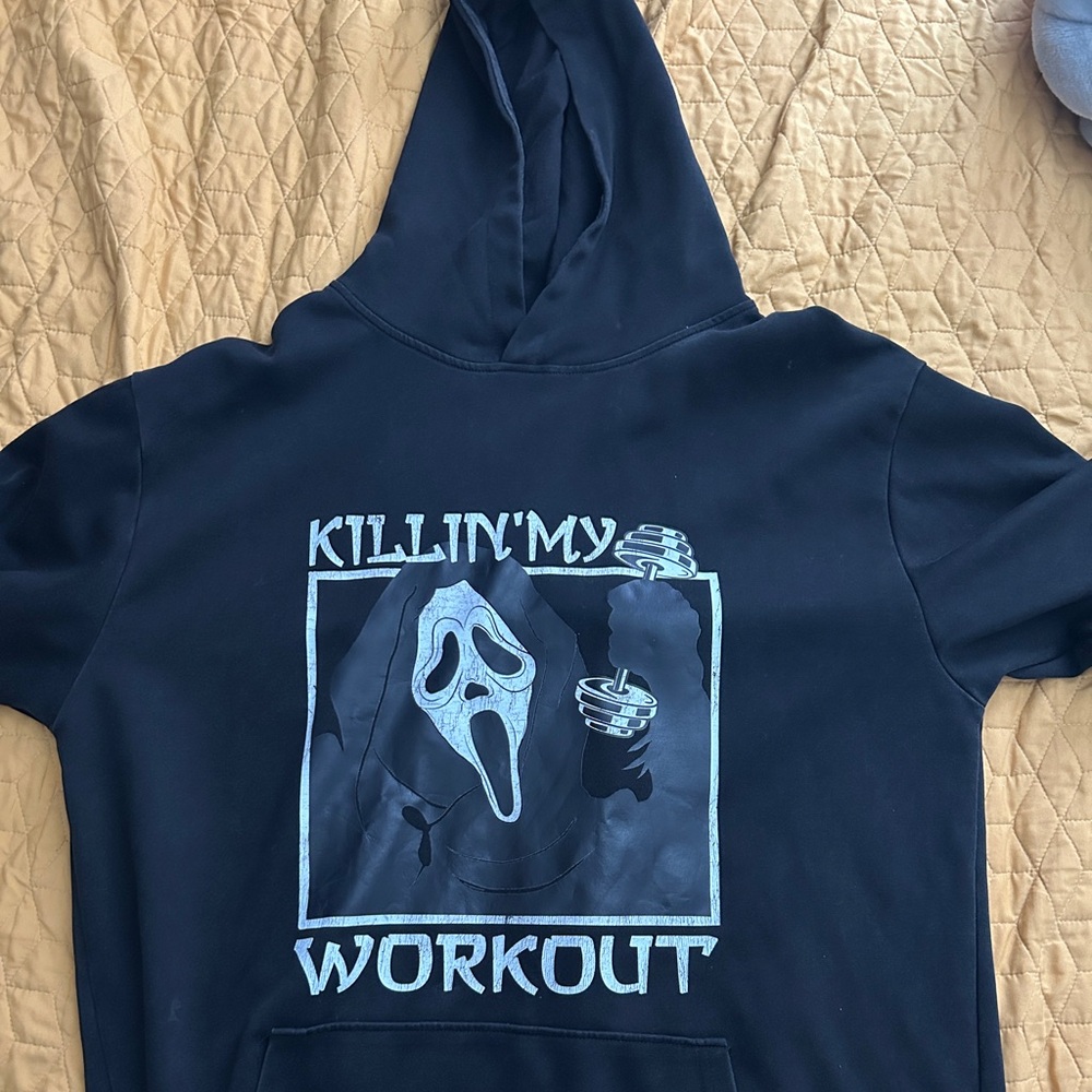 Iron Panda Ghostface oversized workout hoodie